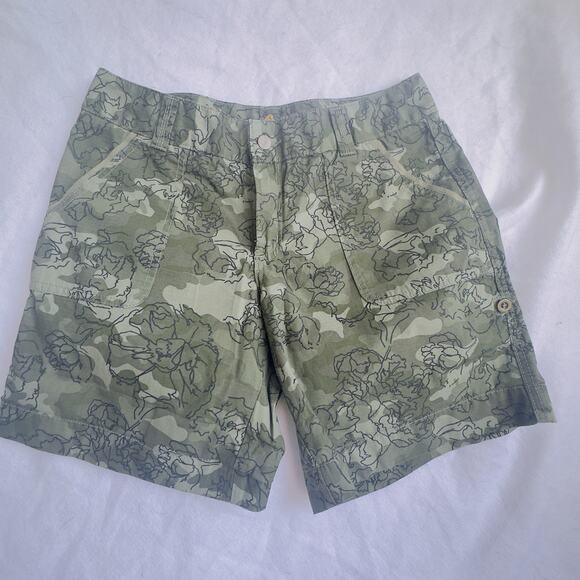Carhartt Original Fit El Paso Cargo Camo Floral Print Shorts Womens NWT 10 - Picture 6 of 10